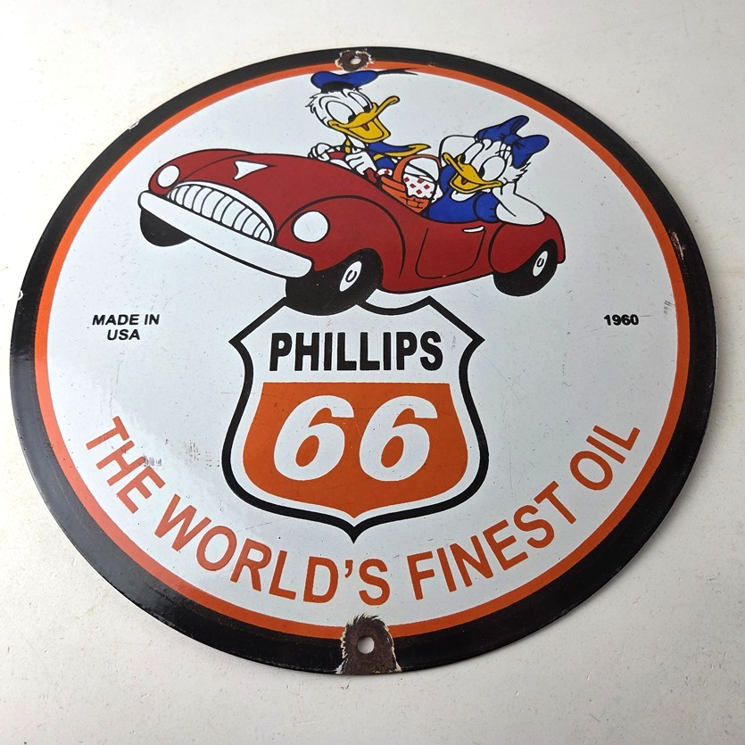Vintage Phillips 66 Gasoline Sign - Porcelain Gas Pump Service Station Sign - Image 15