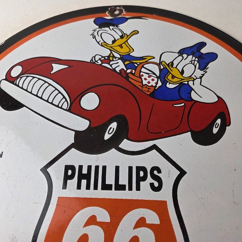 Vintage Phillips 66 Gasoline Sign - Porcelain Gas Pump Service Station Sign - Image 3