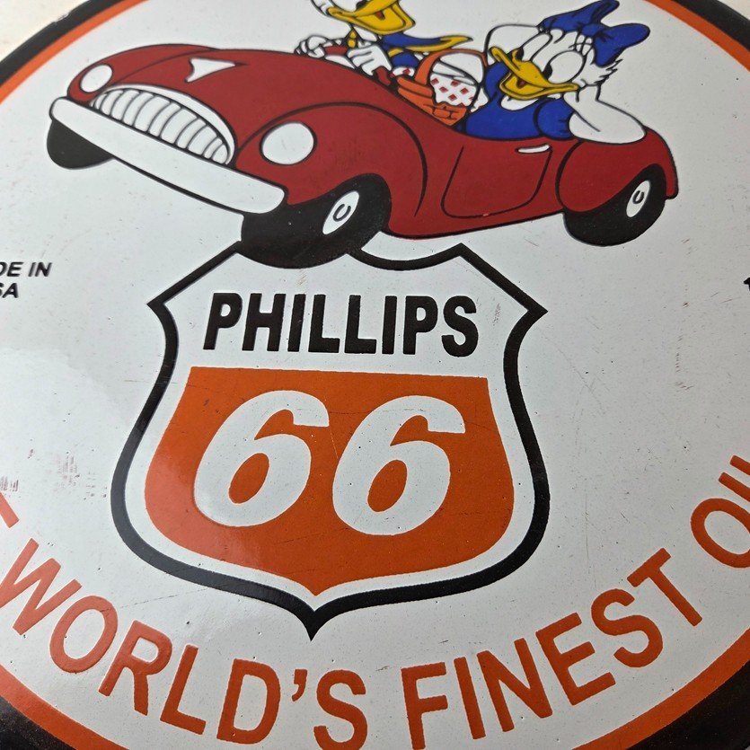 Vintage Phillips 66 Gasoline Sign - Porcelain Gas Pump Service Station Sign - Image 4