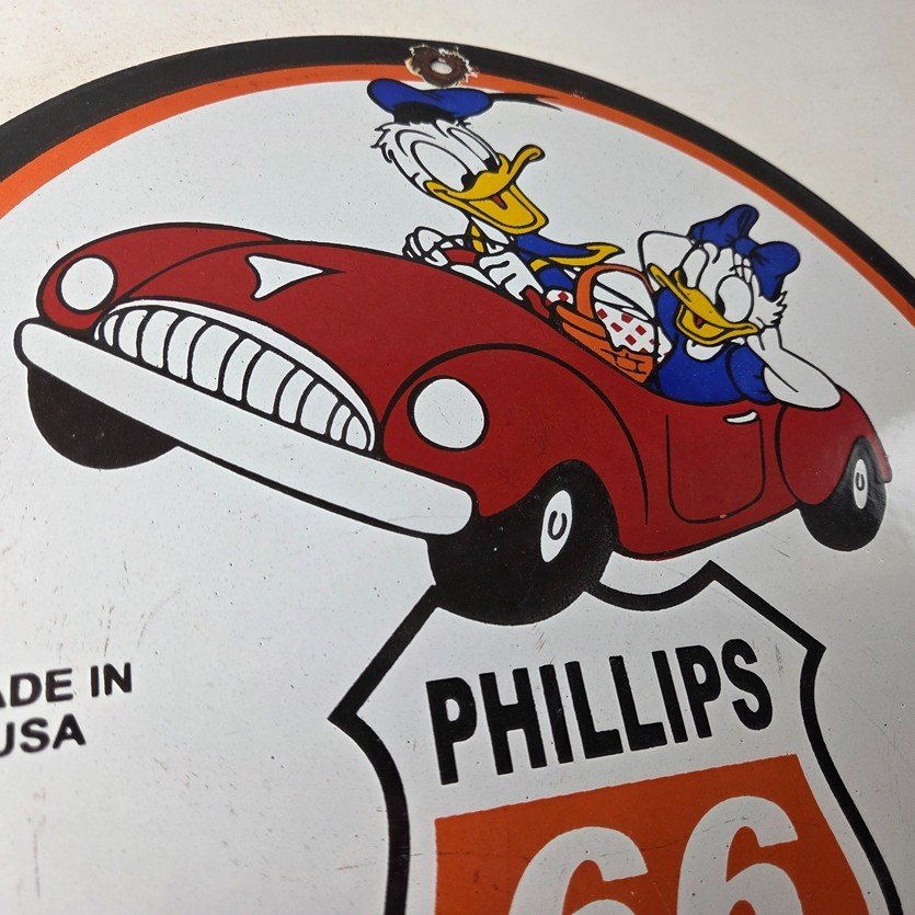 Vintage Phillips 66 Gasoline Sign - Porcelain Gas Pump Service Station Sign - Image 5