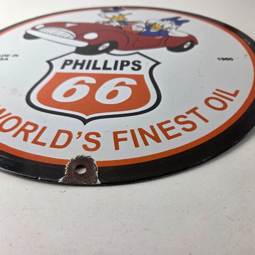 Vintage Phillips 66 Gasoline Sign - Porcelain Gas Pump Service Station Sign - Image 10