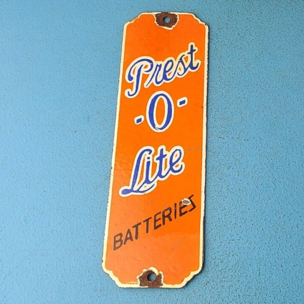 Vintage Prestolite Batteries Sign Porcelain Door Wall Garage Mechanic Gas Sign 305372206811