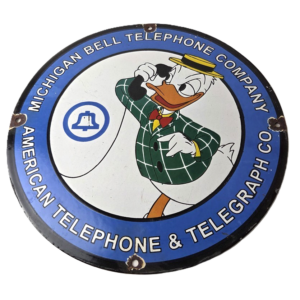 Vintage Public Telephones Sign Porcelain - Bell System Phone Booth Gas Pump Sign