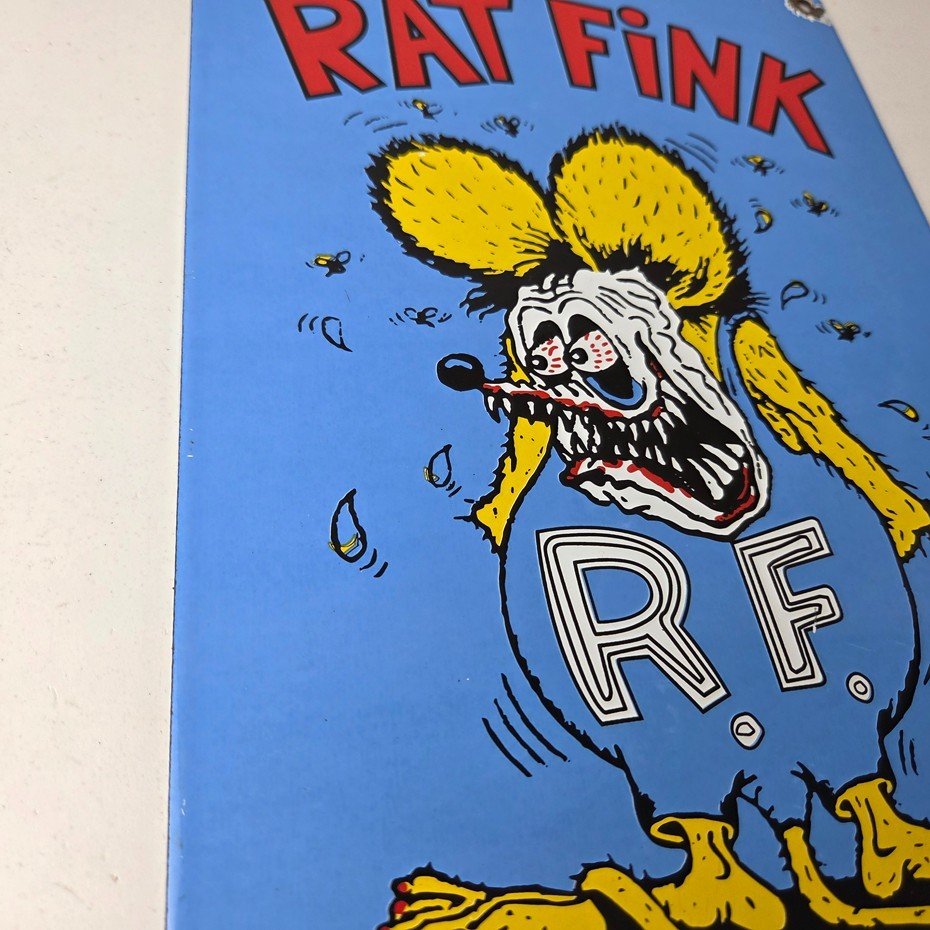 Vintage Rat Fink Sign - Big Daddy Roth Gas Pump Porcelain Garage Shop Sign - Image 6