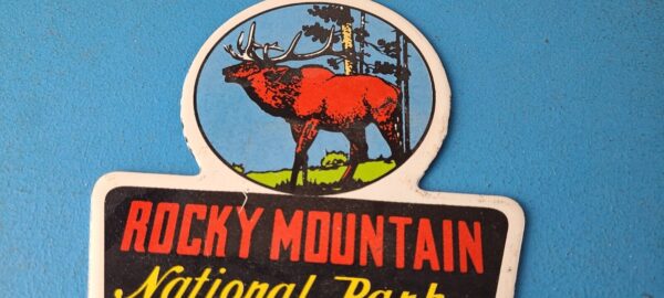 Vintage Rocky Mountain License Plate Topper Sign Ad on Automobile Topper 305750235241 2