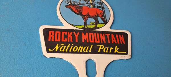 Vintage Rocky Mountain License Plate Topper Sign Ad on Automobile Topper 305750235241 5