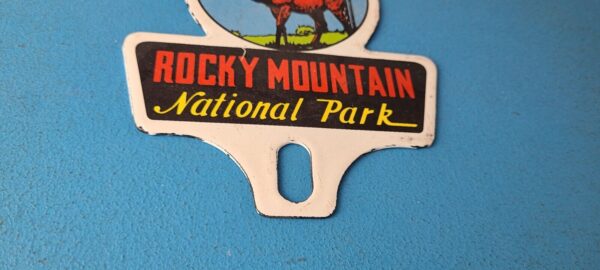 Vintage Rocky Mountain License Plate Topper Sign Ad on Automobile Topper 305750235241 6