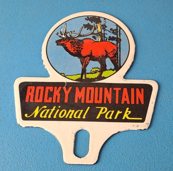 Vintage Rocky Mountain License Plate Topper Sign Ad on Automobile Topper 305750235241