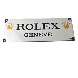 Vintage Rolex Luxury Watches Porcelain Sign - Geneve General Store Gas Pump Sign