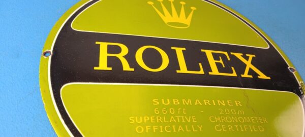 Vintage Rolex Luxury Watches Porcelain Sign Submariner Store Gas Pump Sign 305773851521 5