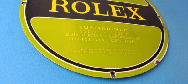 Vintage Rolex Luxury Watches Porcelain Sign Submariner Store Gas Pump Sign 305773851521 6