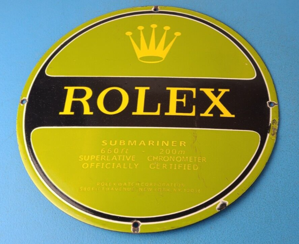 Vintage Rolex Luxury Watches Porcelain Sign Submariner Store Gas Pump Sign 305773851521