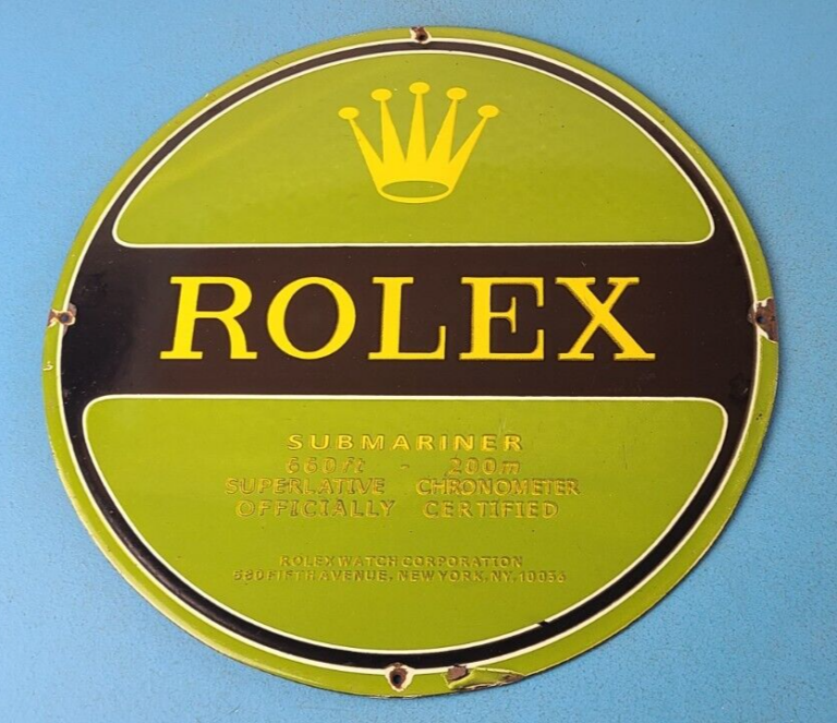 Vintage Rolex Luxury Watches Porcelain Sign Submariner Store Gas Pump Sign 306059456061