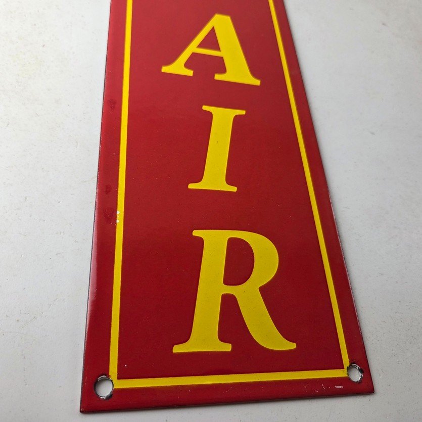 Vintage Shell Gasoline Sign - Free Air Auto Tires Gas Pump Porcelain Sign - Image 11