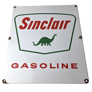 Vintage Sinclair Gasoline Porcelain - Service Station Gas Pump Plate Ad Sign