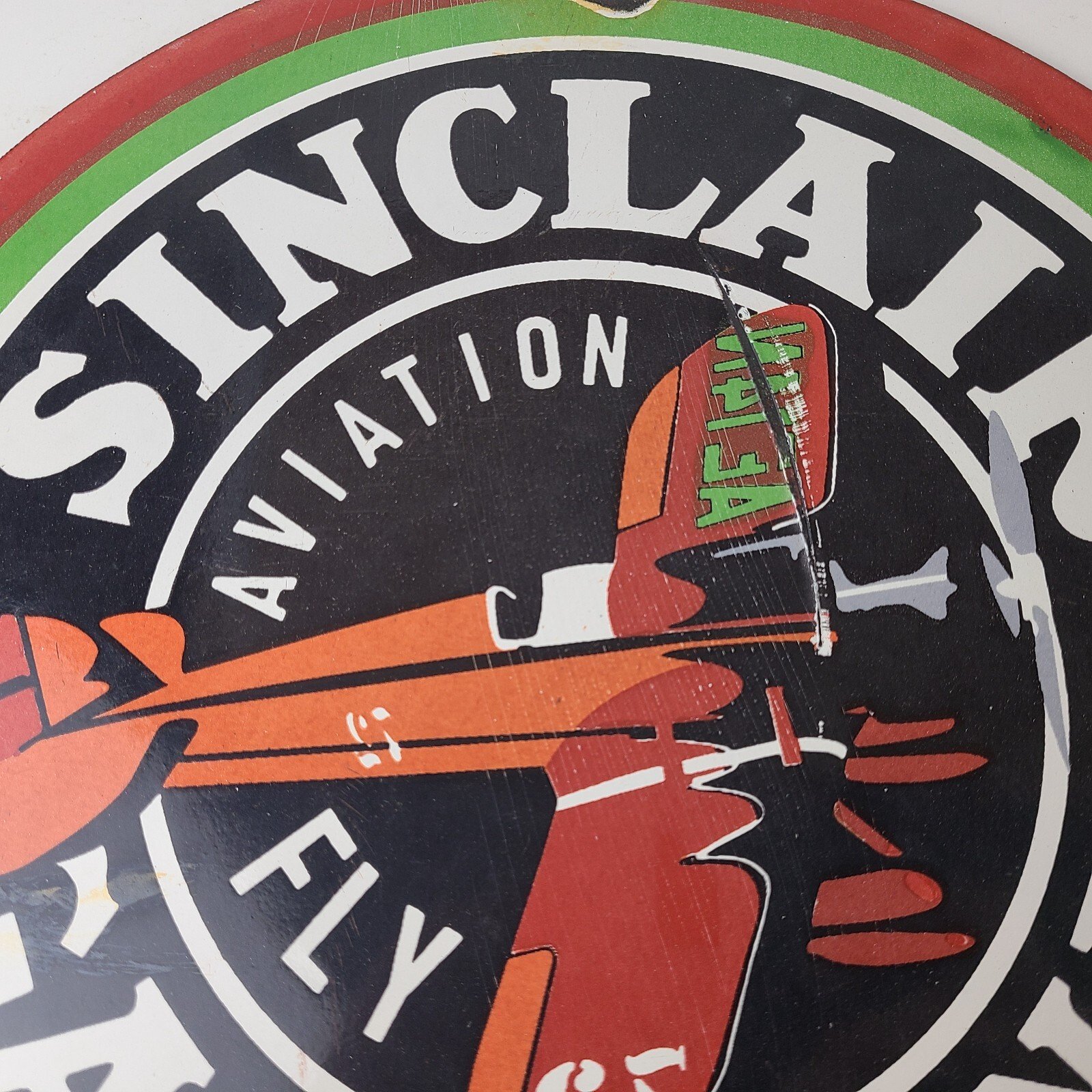 Vintage Sinclair Gasoline Sign - Airplane Porcelain Gas Pump Sign - Image 3