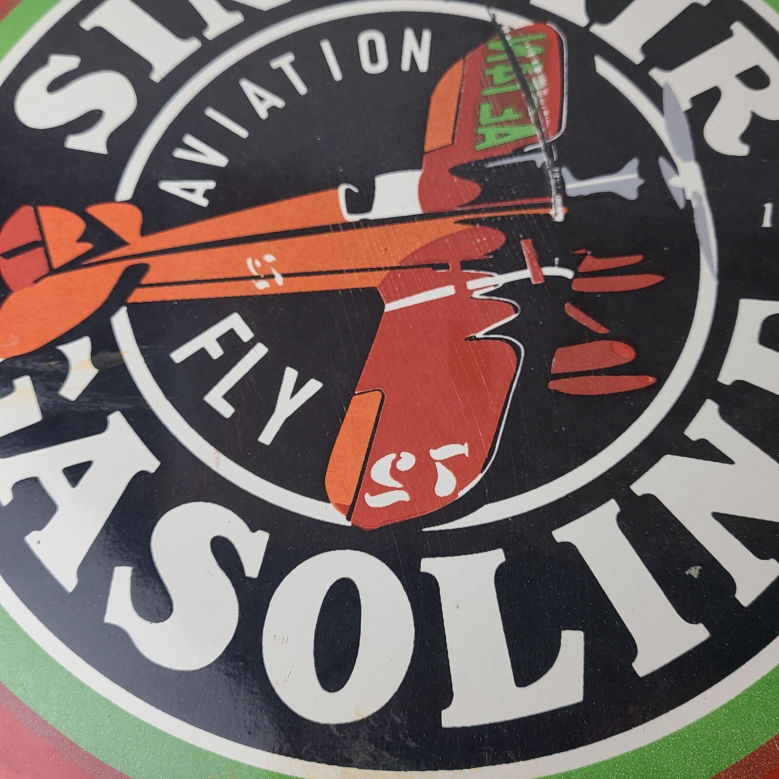 Vintage Sinclair Gasoline Sign - Airplane Porcelain Gas Pump Sign - Image 4