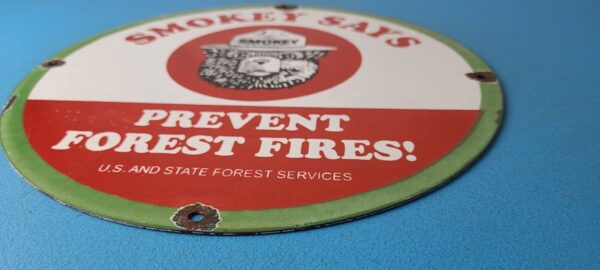 Vintage Smokey Bear Forest Fires Sign Prevention Gas Porcelain Sign 305774089201 10