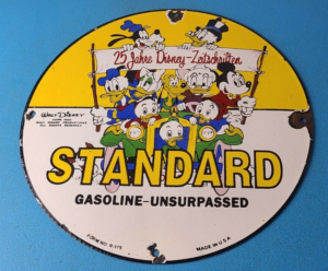 Vintage Standard Gasoline Sign Gas Oil Pump Plate Porcelain Sign 305872162311