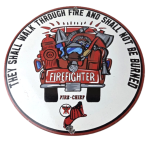 Vintage Texaco Fire Chief Sign - Gasoline Service Gas Pump Porcelain Ad Sign