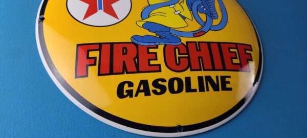 Vintage Texaco Gasoline Sign Porcelain Disney Goofy Fire Chief Gas Pump Sign 305750133101 6