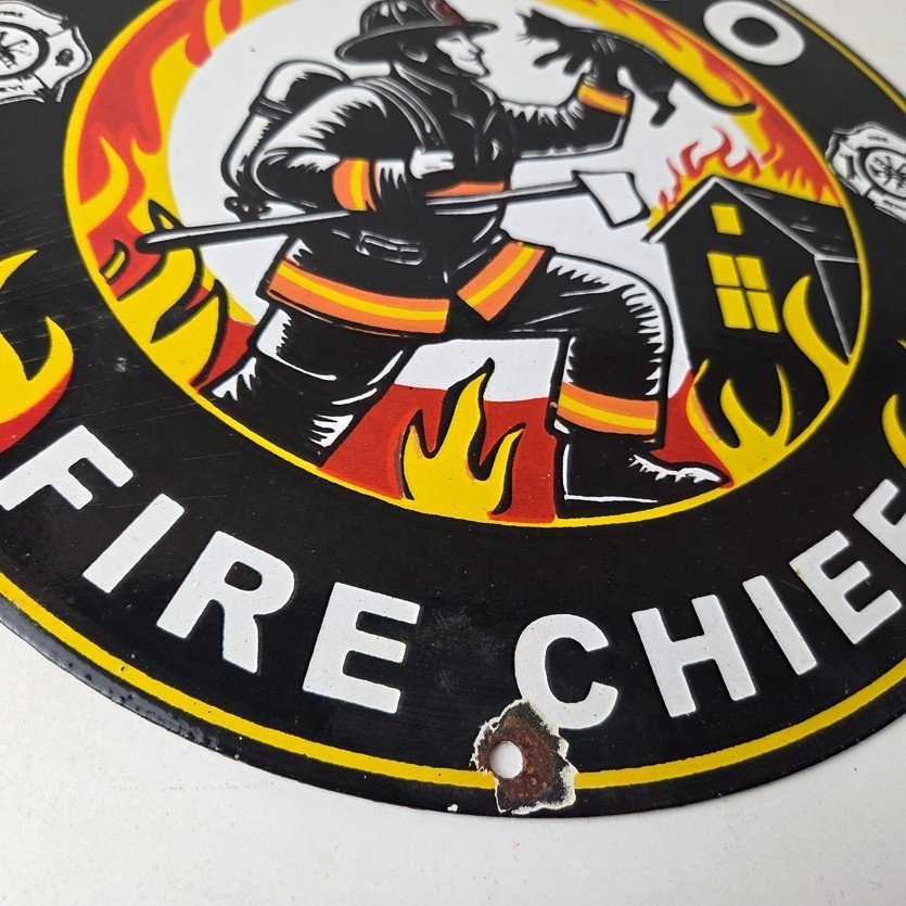 Vintage Texaco Sign - Fire Chief Gasoline Service Gas Pump Porcelain Ad Sign - Image 11