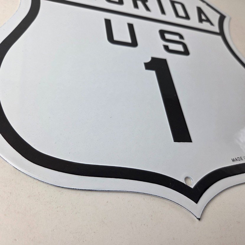Vintage US Florida 1 Sign - Porcelain Highway State Road Marker Gas Oil Sign - Image 11