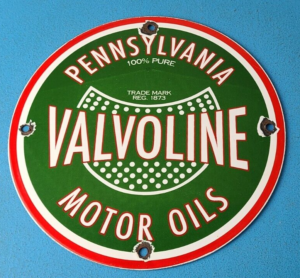 Vintage Valvoline Motor Oil Sign Gas Pump Station Porcelain Sign 305874268721