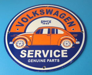 Vintage Volkswagen Sign Porcelain Automobile VW Bug Dealership Sales Gas Sign 305860830541