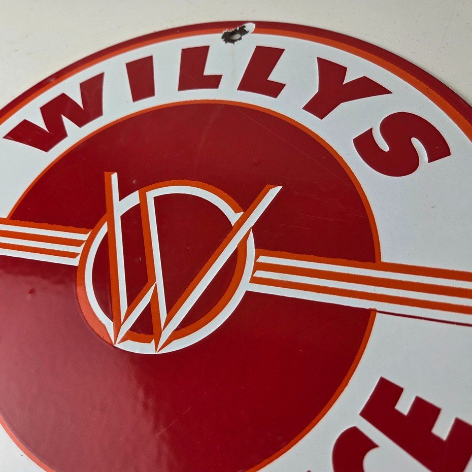 Vintage Willys Jeep Vehicles Sign - Army Gas Pump Porcelain Sign - Image 11