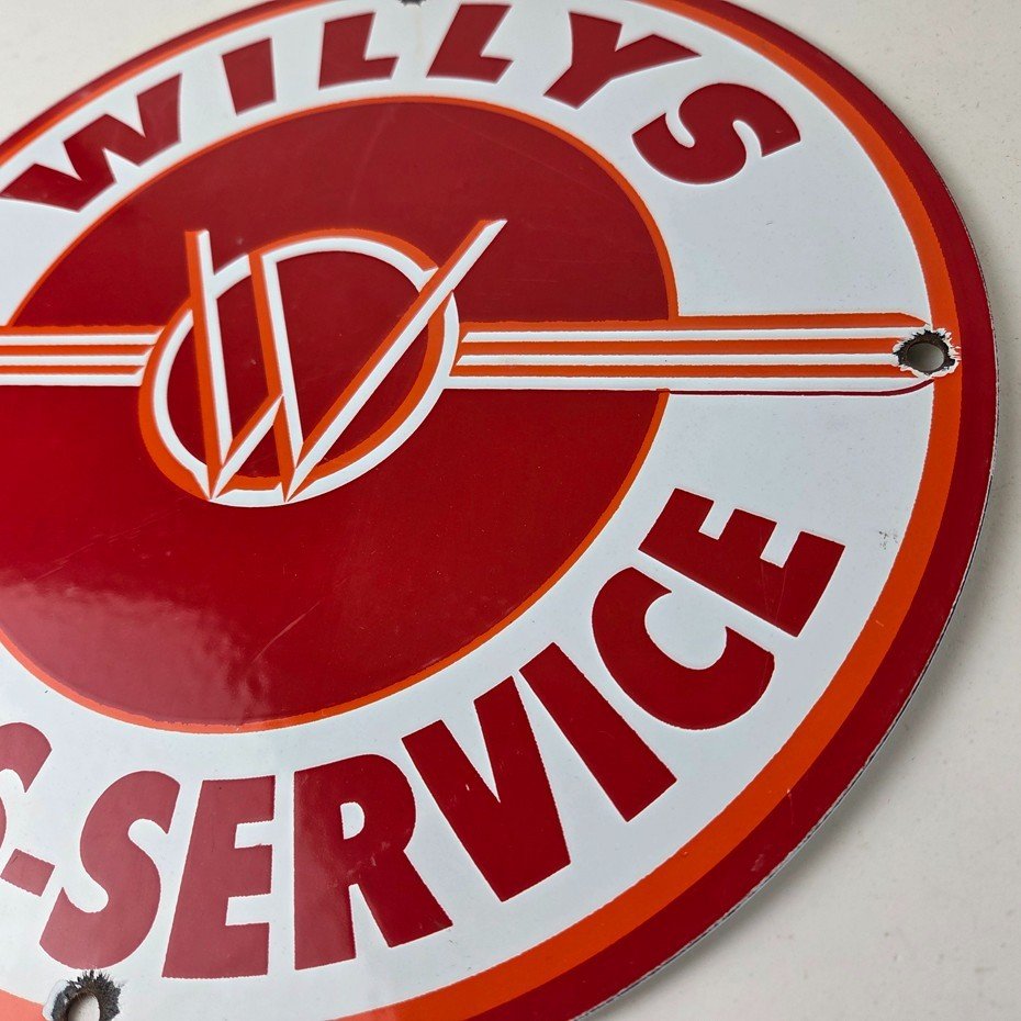 Vintage Willys Jeep Vehicles Sign - Army Gas Pump Porcelain Sign - Image 12