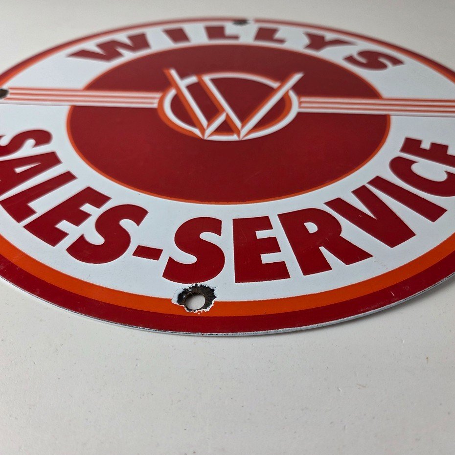 Vintage Willys Jeep Vehicles Sign - Army Gas Pump Porcelain Sign - Image 14