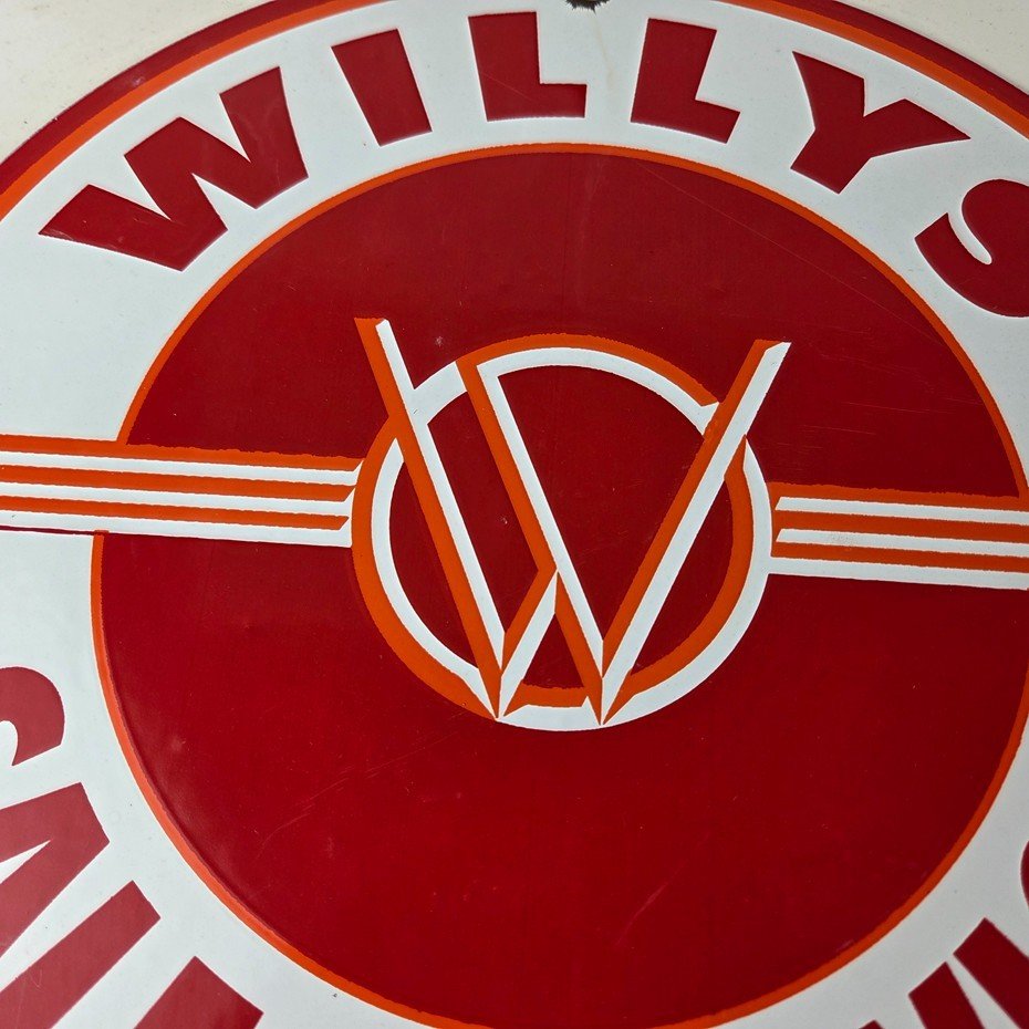 Vintage Willys Jeep Vehicles Sign - Army Gas Pump Porcelain Sign - Image 3