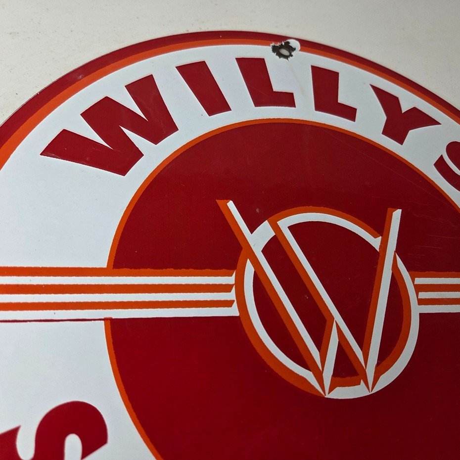 Vintage Willys Jeep Vehicles Sign - Army Gas Pump Porcelain Sign - Image 5