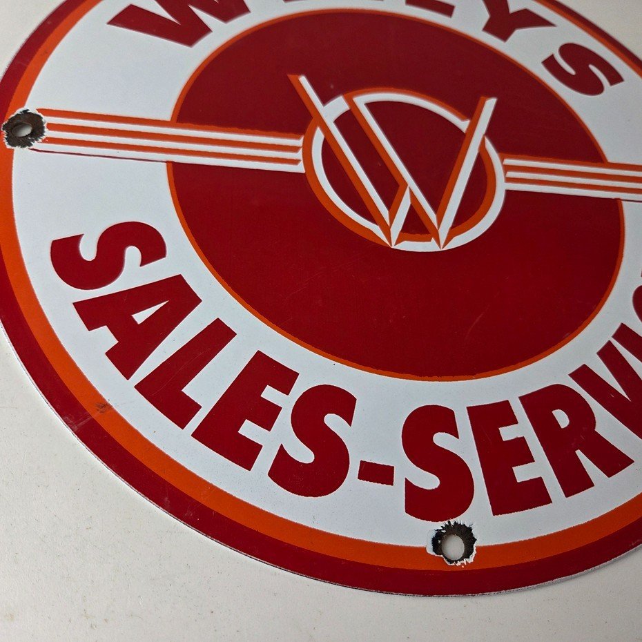 Vintage Willys Jeep Vehicles Sign - Army Gas Pump Porcelain Sign - Image 10