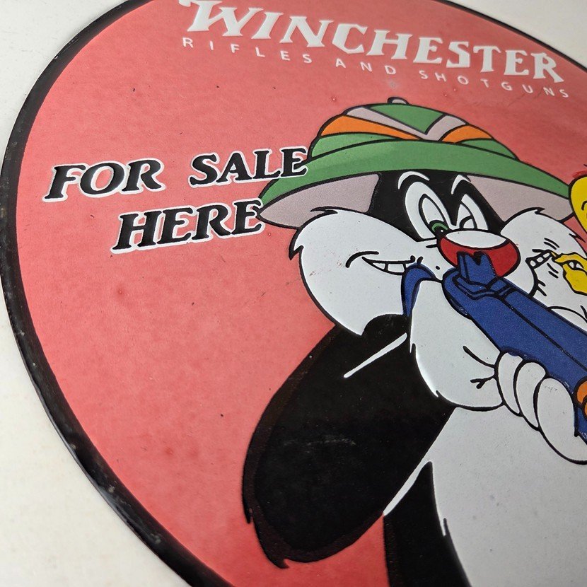 Vintage Winchester Porcelain Sign - Shot Gun Firearms Gas Service Pump Sign - Image 6