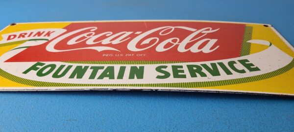 Coca Cola Porcelain Sign Vintage Fountain Service Beverage Bottle Gas Pump Sign 305826129402 10