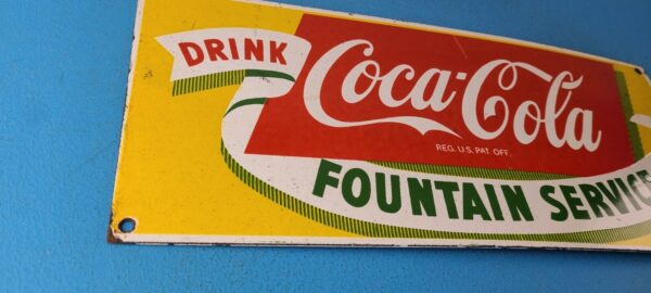 Coca Cola Porcelain Sign Vintage Fountain Service Beverage Bottle Gas Pump Sign 305826129402 5