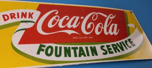 Coca Cola Porcelain Sign Vintage Fountain Service Beverage Bottle Gas Pump Sign 305826129402 6