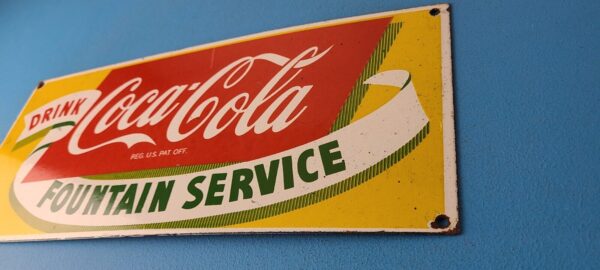 Coca Cola Porcelain Sign Vintage Fountain Service Beverage Bottle Gas Pump Sign 305826129402 8