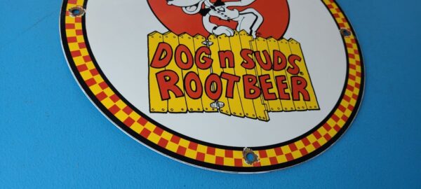 VINTAGE DOG N SUDS PORCELAIN SODA BEVERAGE ROOT BEER MUG GAS PUMP PLATE SIGN 305762958482 6