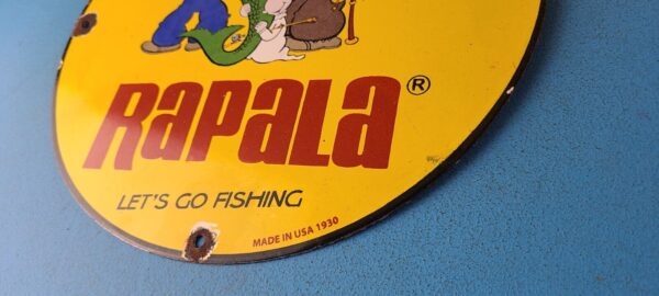 VINTAGE RAPALA PORCELAIN FISHING BOAT SALES TACKLE LURES 12 GAS PUMP PLATE SIGN 305151729492 9