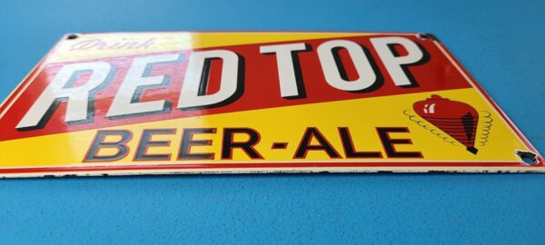 VINTAGE RED TOP BEER PORCELAIN DRINK ALE BREWERY SERVICE GENERAL STORE SIGN 305775374582 10