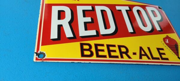 VINTAGE RED TOP BEER PORCELAIN DRINK ALE BREWERY SERVICE GENERAL STORE SIGN 305775374582 6