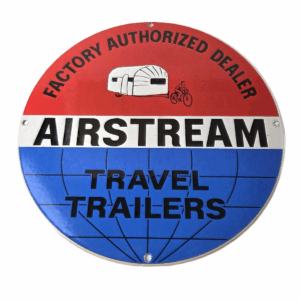 Vintage Airstream Sign - Travel Trailer RV Gas Airplane Porcelain Sign