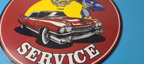 Vintage Cadillac Service Sign Batman DC Comics Gas Pump Plate Porcelain Sign 305934173282 11