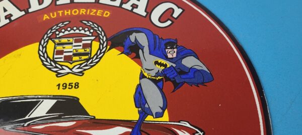 Vintage Cadillac Service Sign Batman DC Comics Gas Pump Plate Porcelain Sign 305934173282 2