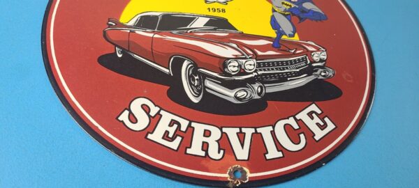 Vintage Cadillac Service Sign Batman DC Comics Gas Pump Plate Porcelain Sign 305934173282 6