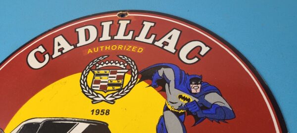 Vintage Cadillac Service Sign Batman DC Comics Gas Pump Plate Porcelain Sign 305934173282 7