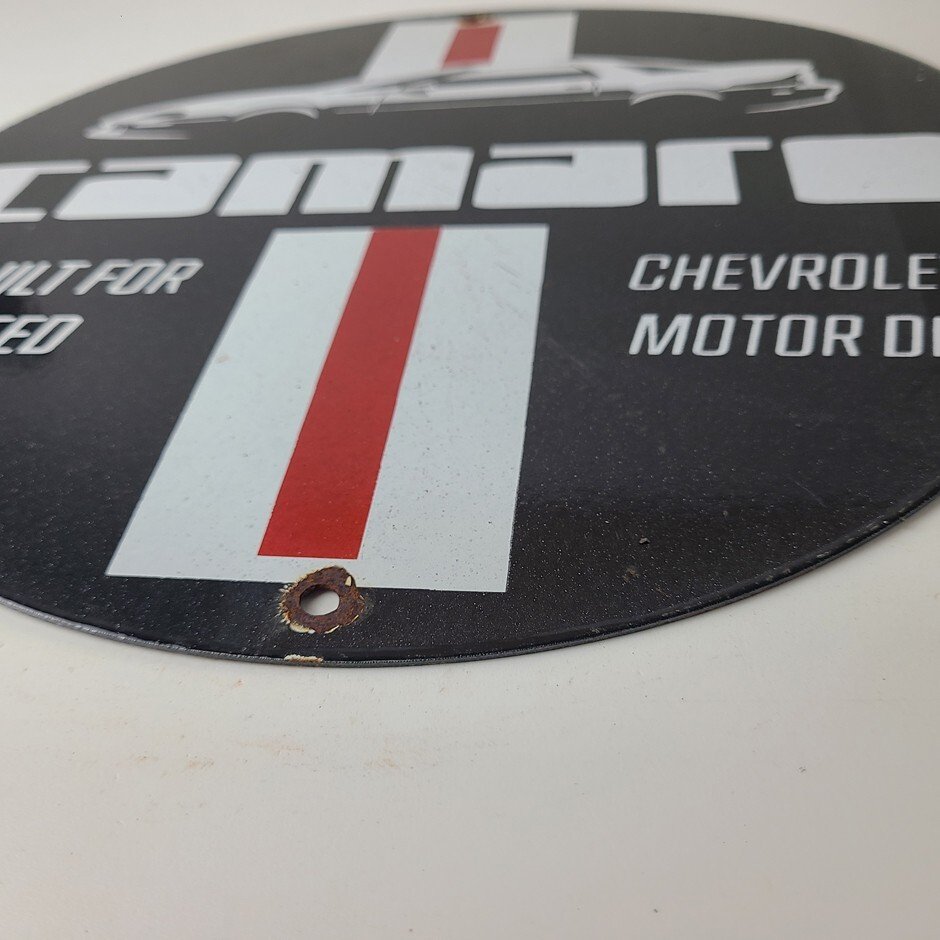 Vintage Chevrolet Sign - Camaro Speed Automobile Motors Gas Pump Porcelain Sign - Image 11